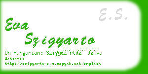 eva szigyarto business card